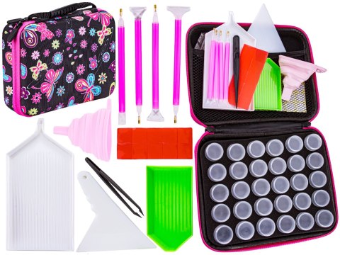 Akcesoria Haft Diamentowy, KOLOROWE ETUI + 30 Pojemników + Akcesoria Zestaw Do Diamond Painting Akcesoria Haft Diamentowy, KOLOROWE ETUI + 30 Pojemników + Akcesoria Zestaw Do Diamond Painting