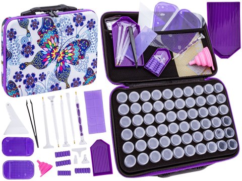Akcesoria Haft Diamentowy, KOLOROWE ETUI + 60 Pojemników + Akcesoria Zestaw Do Diamond Painting Akcesoria Haft Diamentowy, KOLOROWE ETUI + 60 Pojemników + Akcesoria Zestaw Do Diamond Painting