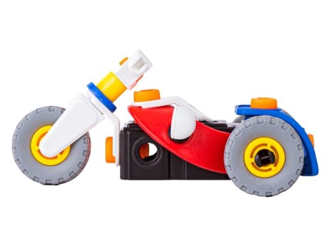 Klocki Elastyczne, Konstrukcyjne 40 El. Motocykl, Trójkołowy Pojazd Do Rozkręcania I Skręcania 2w1