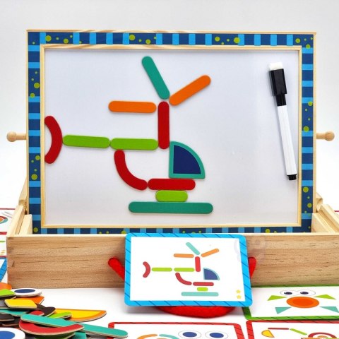 TOOKY TOY Tablica Magnetyczna Kredowa 2w1 Układanka Puzzle Kształty 117 el. Certyfikat FSC TOOKY TOY Tablica Magnetyczna Kredowa 2w1 Układanka Puzzle Kształty 117 el. Certyfikat FSC