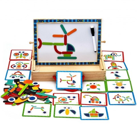 TOOKY TOY Tablica Magnetyczna Kredowa 2w1 Układanka Puzzle Kształty 117 el. Certyfikat FSC TOOKY TOY Tablica Magnetyczna Kredowa 2w1 Układanka Puzzle Kształty 117 el. Certyfikat FSC