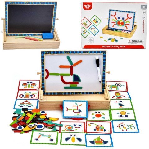 TOOKY TOY Tablica Magnetyczna Kredowa 2w1 Układanka Puzzle Kształty 117 el. Certyfikat FSC TOOKY TOY Tablica Magnetyczna Kredowa 2w1 Układanka Puzzle Kształty 117 el. Certyfikat FSC