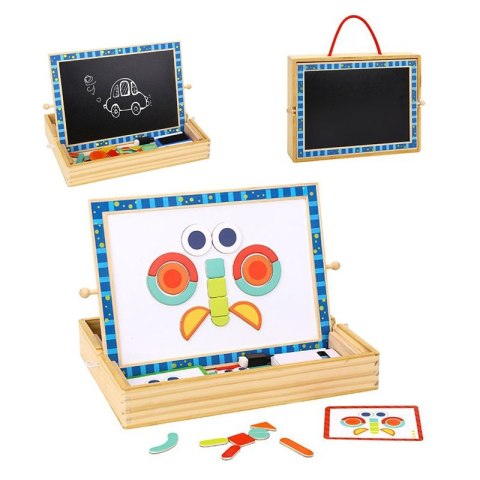 TOOKY TOY Tablica Magnetyczna Kredowa 2w1 Układanka Puzzle Kształty 117 el. Certyfikat FSC TOOKY TOY Tablica Magnetyczna Kredowa 2w1 Układanka Puzzle Kształty 117 el. Certyfikat FSC