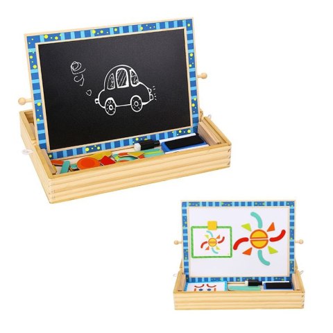 TOOKY TOY Tablica Magnetyczna Kredowa 2w1 Układanka Puzzle Kształty 117 el. Certyfikat FSC TOOKY TOY Tablica Magnetyczna Kredowa 2w1 Układanka Puzzle Kształty 117 el. Certyfikat FSC