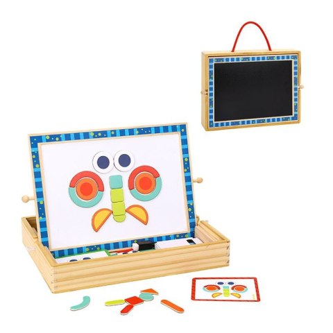 TOOKY TOY Tablica Magnetyczna Kredowa 2w1 Układanka Puzzle Kształty 117 el. Certyfikat FSC TOOKY TOY Tablica Magnetyczna Kredowa 2w1 Układanka Puzzle Kształty 117 el. Certyfikat FSC