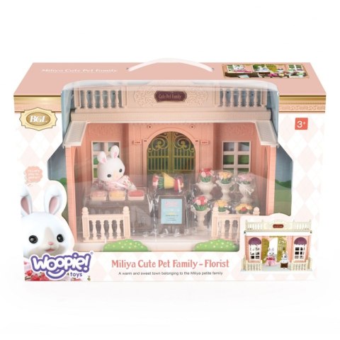 WOOPIE Domek dla Lalek Rodzina Królików Kwiaciarnia + Figurka WOOPIE Domek dla Lalek Rodzina Królików Kwiaciarnia + Figurka
