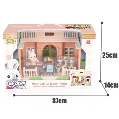 WOOPIE Domek dla Lalek Rodzina Królików Kwiaciarnia + Figurka WOOPIE Domek dla Lalek Rodzina Królików Kwiaciarnia + Figurka