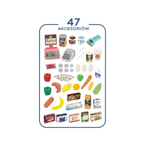 WOOPIE Sklep Supermarket i Wózek Koszyk Sklepowy Kasa Waga Skaner 47 akc WOOPIE Sklep Supermarket i Wózek Koszyk Sklepowy Kasa Waga Skaner 47 akc