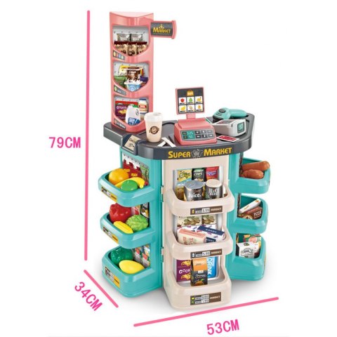 WOOPIE Sklep Supermarket i Wózek Koszyk Sklepowy Kasa Waga Skaner 47 akc WOOPIE Sklep Supermarket i Wózek Koszyk Sklepowy Kasa Waga Skaner 47 akc
