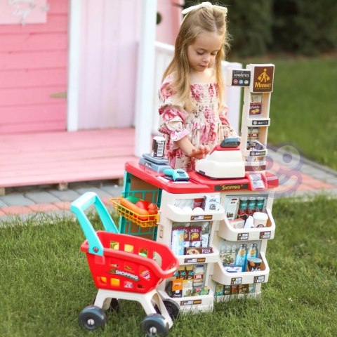 WOOPIE Sklep Supermarket z Wózkiem Sklepowym Waga Kasa Skaner + 48 Akc. WOOPIE Sklep Supermarket z Wózkiem Sklepowym Waga Kasa Skaner + 48 Akc.
