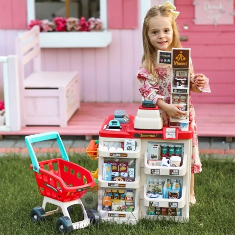 WOOPIE Sklep Supermarket z Wózkiem Sklepowym Waga Kasa Skaner + 48 Akc. WOOPIE Sklep Supermarket z Wózkiem Sklepowym Waga Kasa Skaner + 48 Akc.