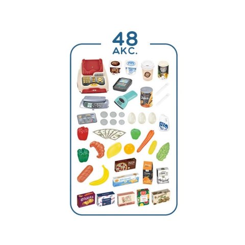WOOPIE Sklep Supermarket z Wózkiem Sklepowym Waga Kasa Skaner + 48 Akc. WOOPIE Sklep Supermarket z Wózkiem Sklepowym Waga Kasa Skaner + 48 Akc.