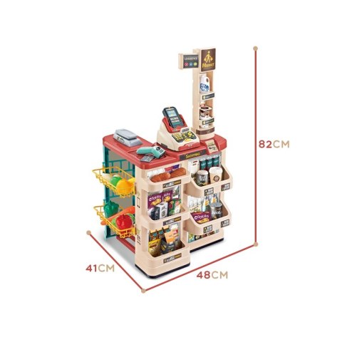 WOOPIE Sklep Supermarket z Wózkiem Sklepowym Waga Kasa Skaner + 48 Akc. WOOPIE Sklep Supermarket z Wózkiem Sklepowym Waga Kasa Skaner + 48 Akc.