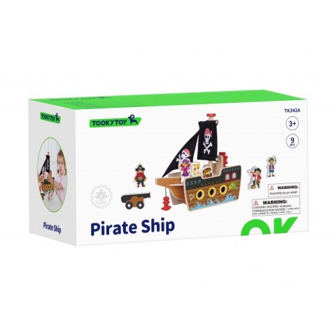 TOOKY TOY Statek Piracki Drewniany Figurki Zestaw TOOKY TOY Statek Piracki Drewniany Figurki Zestaw