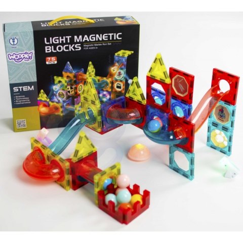 WOOPIE Klocki Magnetyczne Tor Kulkowy Świetlny 75 el. WOOPIE Klocki Magnetyczne Tor Kulkowy Świetlny 75 el.