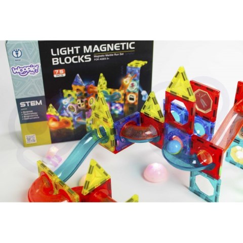 WOOPIE Klocki Magnetyczne Tor Kulkowy Świetlny 75 el. WOOPIE Klocki Magnetyczne Tor Kulkowy Świetlny 75 el.