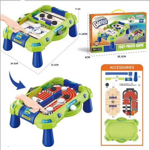 WOOPIE Gra Zręcznościowa 2w1 Mini Hokej Wyścigi WOOPIE Gra Zręcznościowa 2w1 Mini Hokej Wyścigi