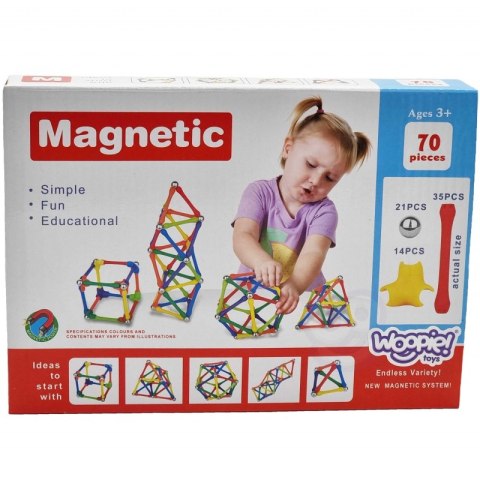 WOOPIE Klocki Magnetyczne Konstrukcyjne Układanka Kreatywna 70 el. WOOPIE Klocki Magnetyczne Konstrukcyjne Układanka Kreatywna 70 el.