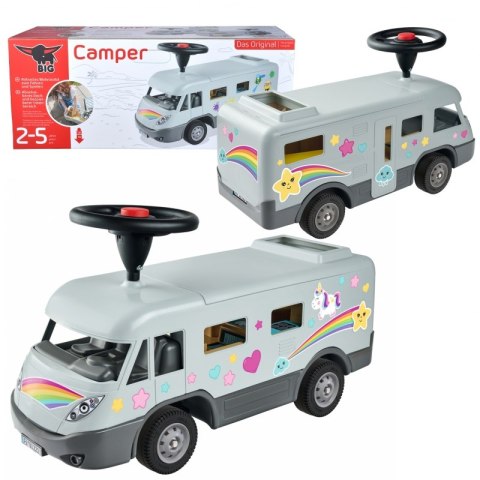 BIG Jeździ Szary Kamper Bus Otwierany Schowek BIG Jeździ Szary Kamper Bus Otwierany Schowek