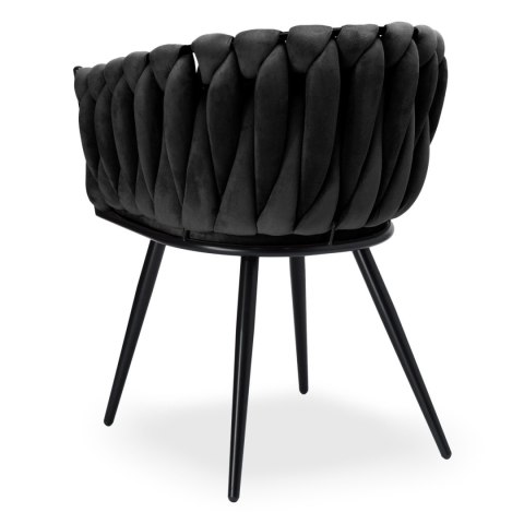 Krzesło plecione Lugano fotel TRECCIA BLACK VELVET SMOKE Krzesło plecione Lugano fotel TRECCIA BLACK VELVET SMOKE