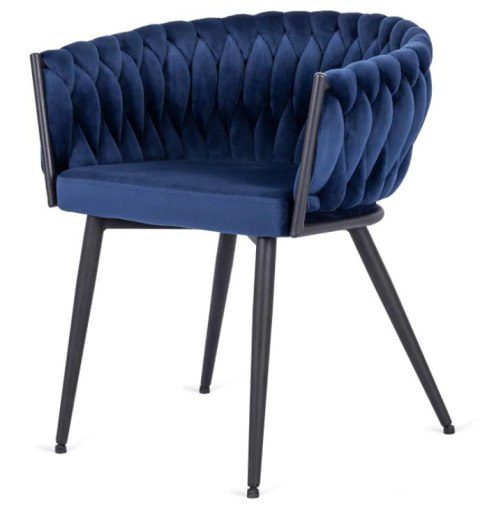 Krzesło plecione Lugano fotel TRECCIA BLUE VELVET SMOKE Krzesło plecione Lugano fotel TRECCIA BLUE VELVET SMOKE