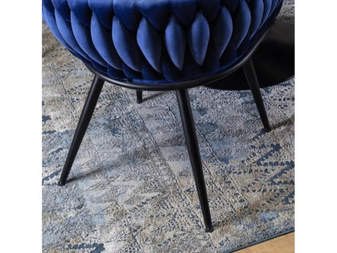 Krzesło plecione Lugano fotel TRECCIA BLUE VELVET SMOKE Krzesło plecione Lugano fotel TRECCIA BLUE VELVET SMOKE