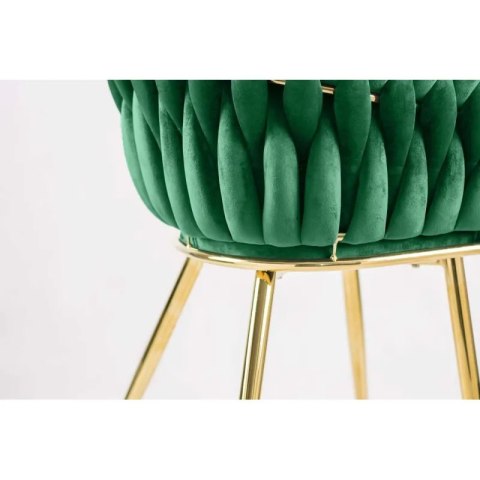 Krzesło plecione Lugano fotel TRECCIA GREEN VELVET GOLD Krzesło plecione Lugano fotel TRECCIA GREEN VELVET GOLD