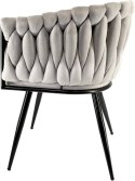 Krzesło plecione Lugano fotel TRECCIA GREY VELVET SMOKE