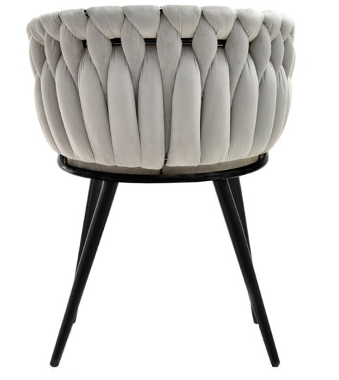 Krzesło plecione Lugano fotel TRECCIA GREY VELVET SMOKE Krzesło plecione Lugano fotel TRECCIA GREY VELVET SMOKE