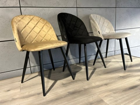 Krzesło tapicerowane GLORIA DIAMOND BEIGE VELVET Krzesło tapicerowane GLORIA DIAMOND BEIGE VELVET