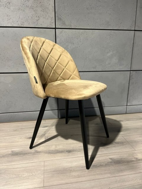 Krzesło tapicerowane GLORIA DIAMOND BEIGE VELVET Krzesło tapicerowane GLORIA DIAMOND BEIGE VELVET