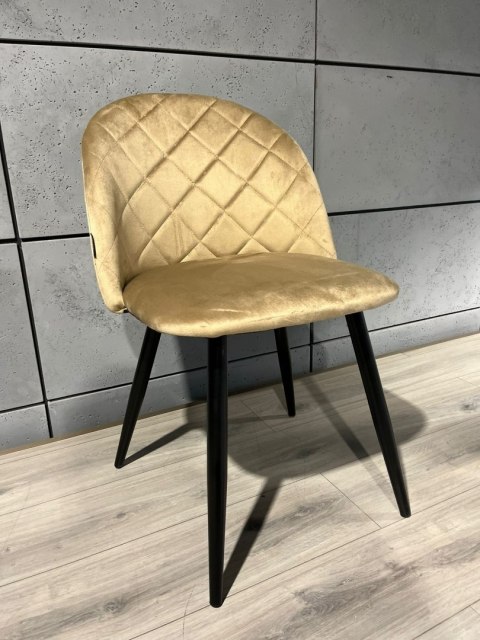 Krzesło tapicerowane GLORIA DIAMOND BEIGE VELVET Krzesło tapicerowane GLORIA DIAMOND BEIGE VELVET