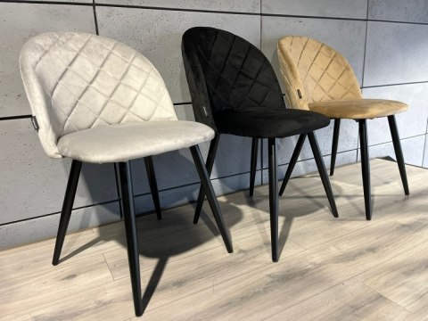 Krzesło tapicerowane GLORIA DIAMOND GREY VELVET Krzesło tapicerowane GLORIA DIAMOND GREY VELVET