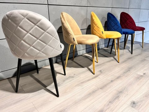 Krzesło tapicerowane GLORIA DIAMOND GREY VELVET Krzesło tapicerowane GLORIA DIAMOND GREY VELVET