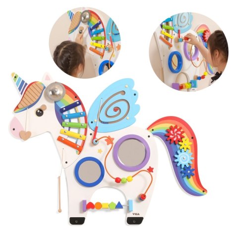 VIGA Drewniana Tablica Sensoryczna Manipulacyjna Jednorożec Certyfikat FSC Montessori VIGA Drewniana Tablica Sensoryczna Manipulacyjna Jednorożec Certyfikat FSC Montessori