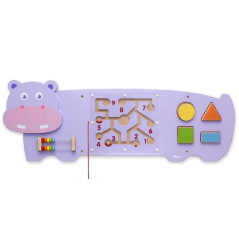 VIGA Tablica Sensoryczna Manipulacyjna Hipopotam Certyfikat FSC Montessori VIGA Tablica Sensoryczna Manipulacyjna Hipopotam Certyfikat FSC Montessori