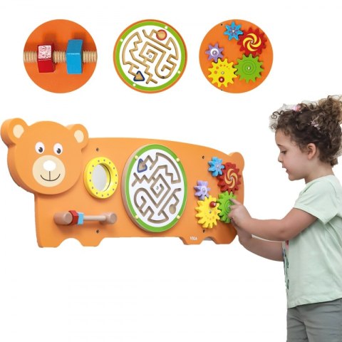VIGA Tablica Sensoryczna Manipulacyjna Miś Certyfikat FSC Montessori VIGA Tablica Sensoryczna Manipulacyjna Miś Certyfikat FSC Montessori