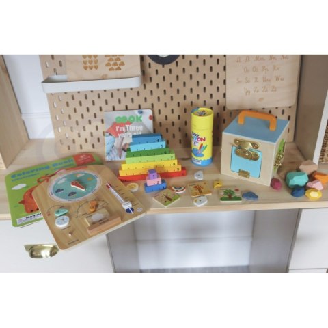 Tooky Toy Edukacyjne Pudełko Montessori Układanka Liczydło Tablica Pogody 6w1 od 3 Lat Tooky Toy Edukacyjne Pudełko Montessori Układanka Liczydło Tablica Pogody 6w1 od 3 Lat
