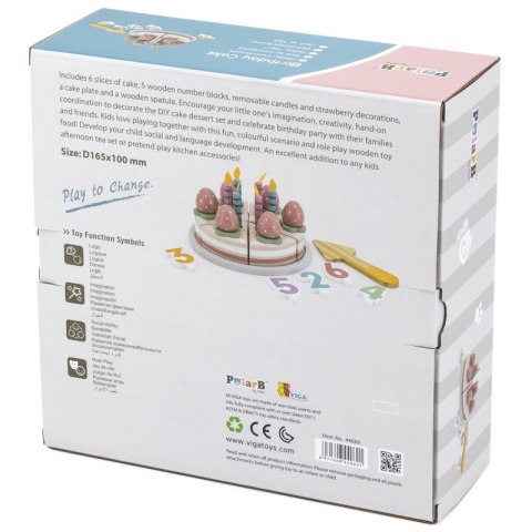 VIGA PolarB Drewniane Ciasto Tort Urodzinowy do Krojenia VIGA PolarB Drewniane Ciasto Tort Urodzinowy do Krojenia