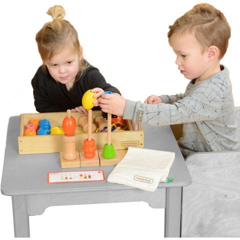 MASTERKIDZ Duża Drewniana Nawlekanka Sznurowanka Montessori MASTERKIDZ Duża Drewniana Nawlekanka Sznurowanka Montessori