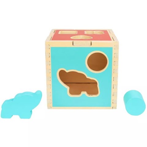 Tooky Toy Drewniany Sorter Kostka Edukacyjna Zwierzątka Figury Geometryczne Tooky Toy Drewniany Sorter Kostka Edukacyjna Zwierzątka Figury Geometryczne