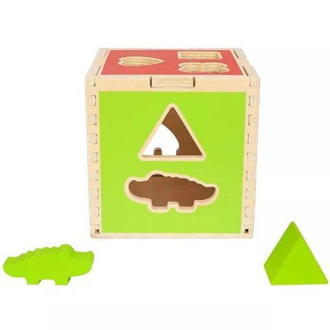 Tooky Toy Drewniany Sorter Kostka Edukacyjna Zwierzątka Figury Geometryczne Tooky Toy Drewniany Sorter Kostka Edukacyjna Zwierzątka Figury Geometryczne