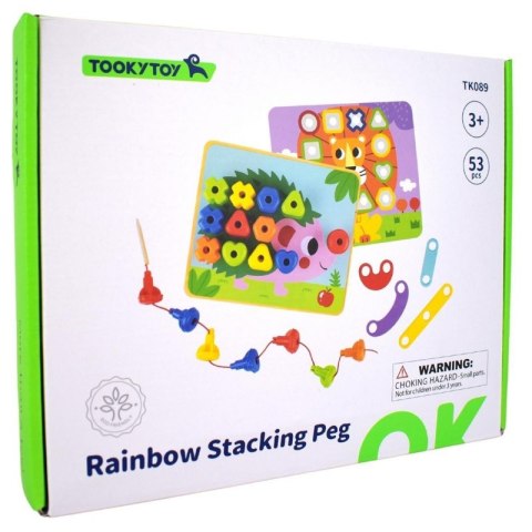 TOOKY TOY Wielofunkcyjna Tablica Zestaw Kolorowych Śrubek Nauka Kształtów TOOKY TOY Wielofunkcyjna Tablica Zestaw Kolorowych Śrubek Nauka Kształtów