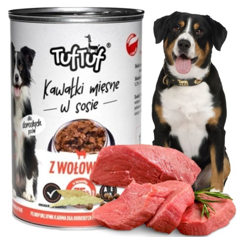 TUF TUF puszka kawałki mięsne z wołowiną dla psa 1250g
