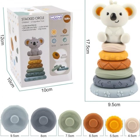 WOOPIE Zestaw Edukacyjna Piramdka Koala 2w1 Gryzak WOOPIE Zestaw Edukacyjna Piramdka Koala 2w1 Gryzak