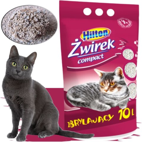 ŻWIREK BENTONITOWY COMPACT ZBRYLAJACY 10L DLA KOTA HILTON ŻWIR NATURALNY