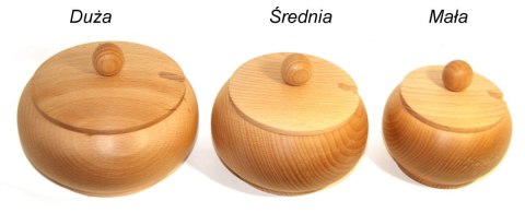 Cukiernica drewniana bukowa z łyżeczką średnia Cukiernica drewniana bukowa z łyżeczką średnia
