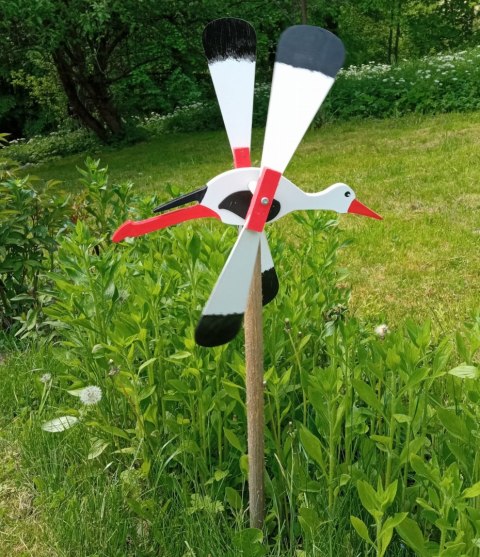Wiatrak odstraszacz ogrodowy DUŻY 47cm bocian Wiatrak odstraszacz ogrodowy DUŻY 47cm bocian