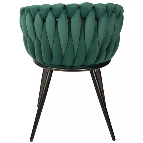 Krzesło plecione Lugano fotel TRECCIA GREEN VELVET SMOKE Krzesło plecione Lugano fotel TRECCIA GREEN VELVET SMOKE