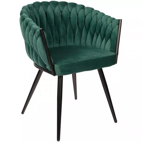 Krzesło plecione Lugano fotel TRECCIA GREEN VELVET SMOKE Krzesło plecione Lugano fotel TRECCIA GREEN VELVET SMOKE